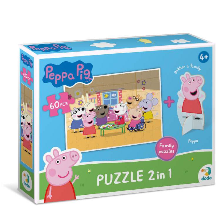 puzzle Peppa Pig 60 piezas con figura de Peppa Pig Dodo